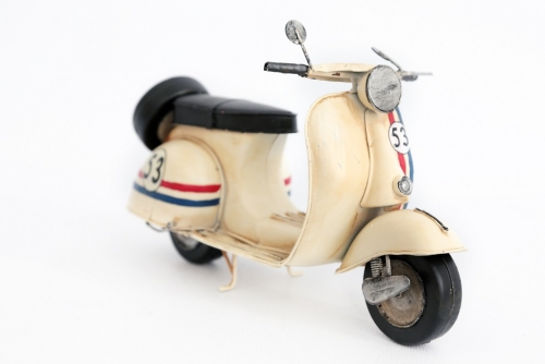 Large 27cm Model Cream Scooter Metal Ornament